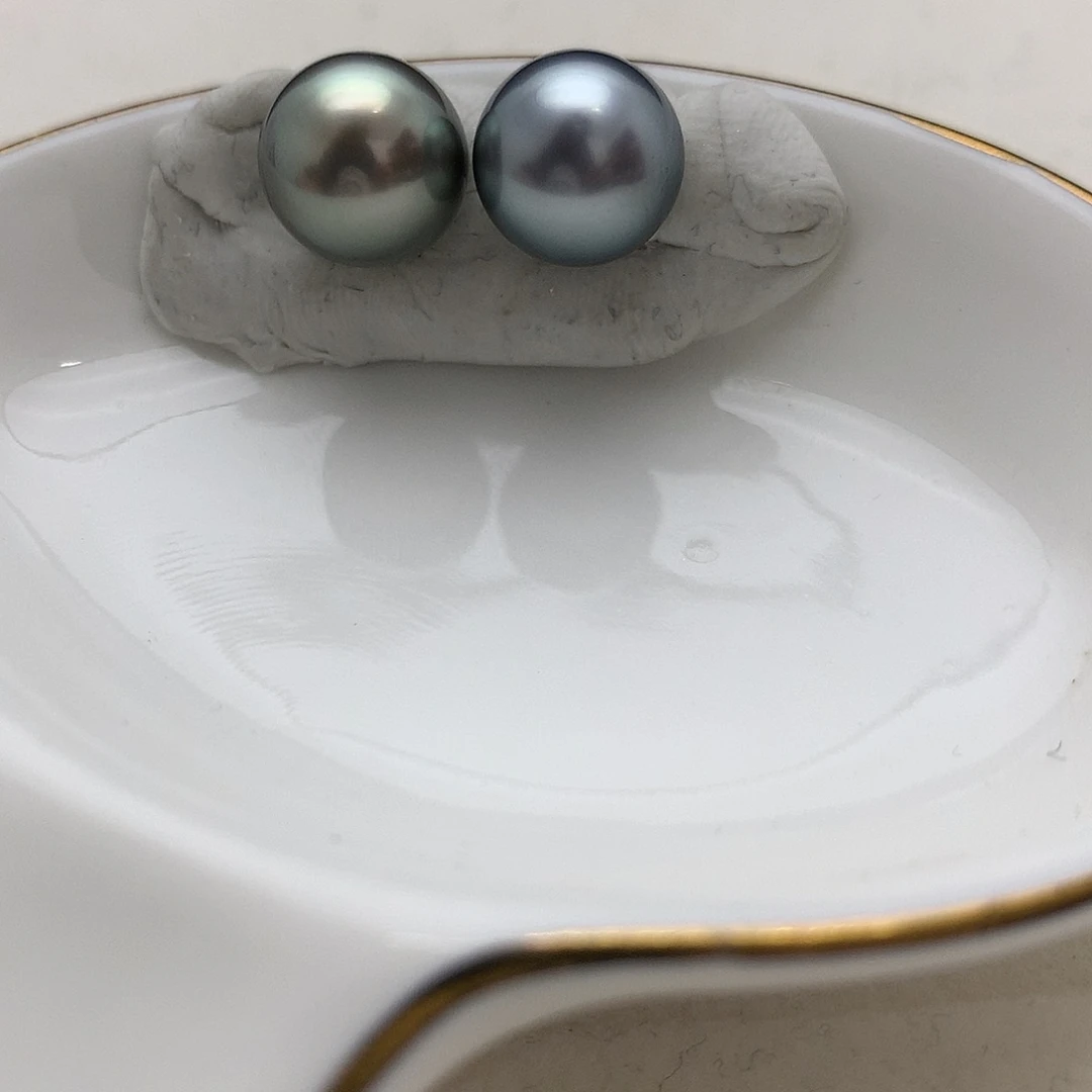 海水珍珠裸珠未镶嵌铂金灰AB色