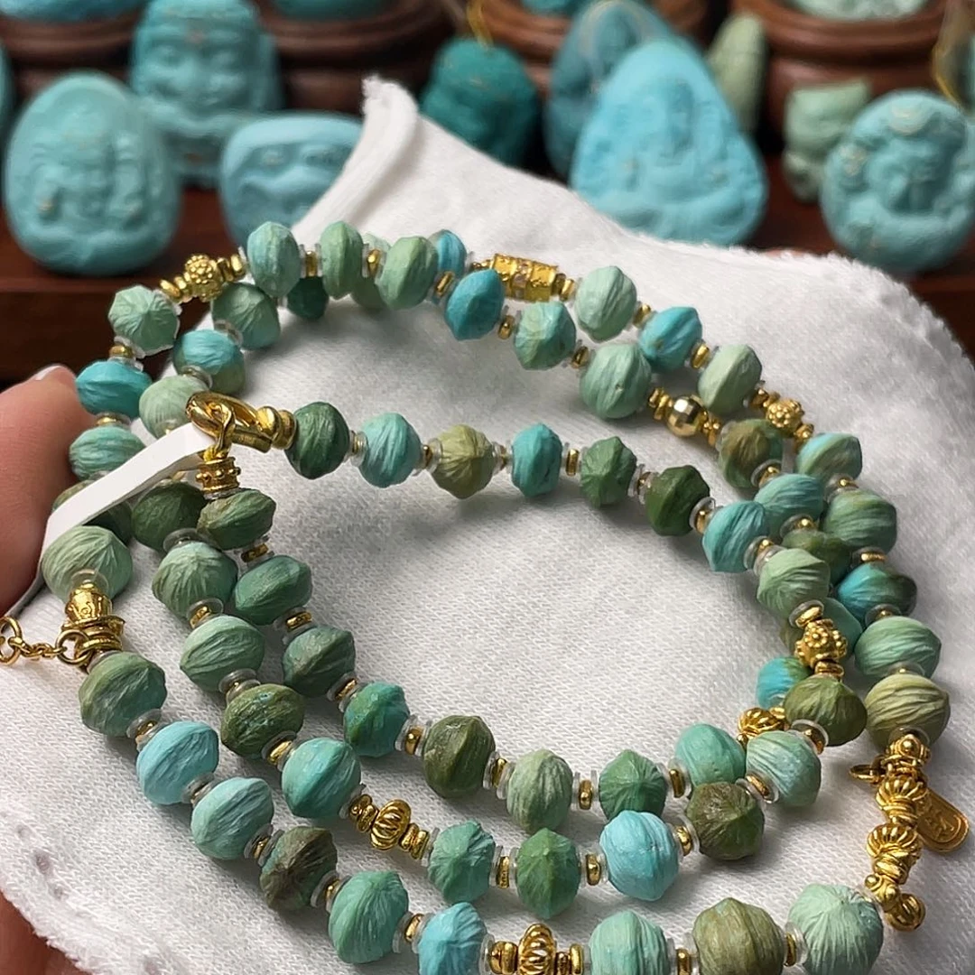 绿松石珠宝奇石18K金镶嵌