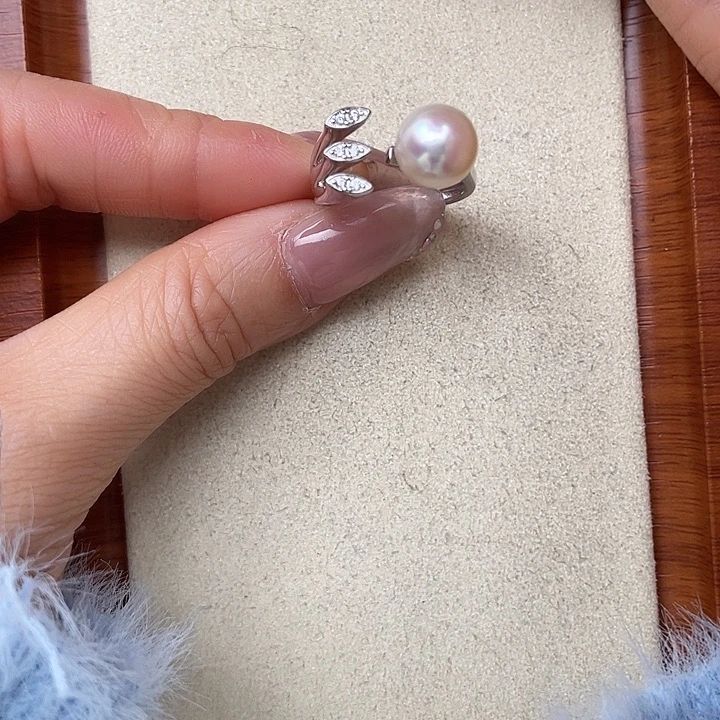 银S925镶嵌海水珍珠戒指