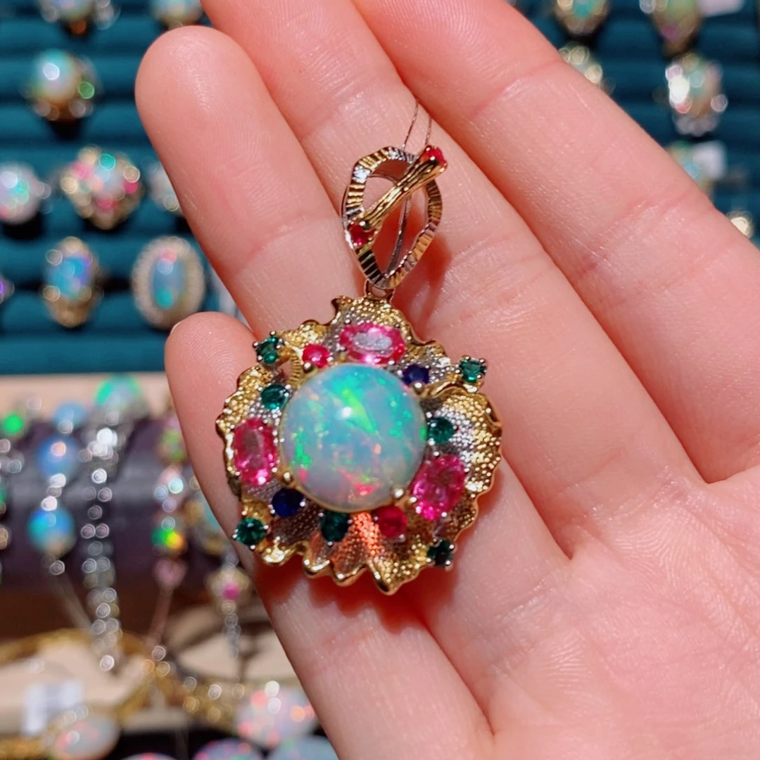 欧泊欧泊吊坠银S925镶嵌