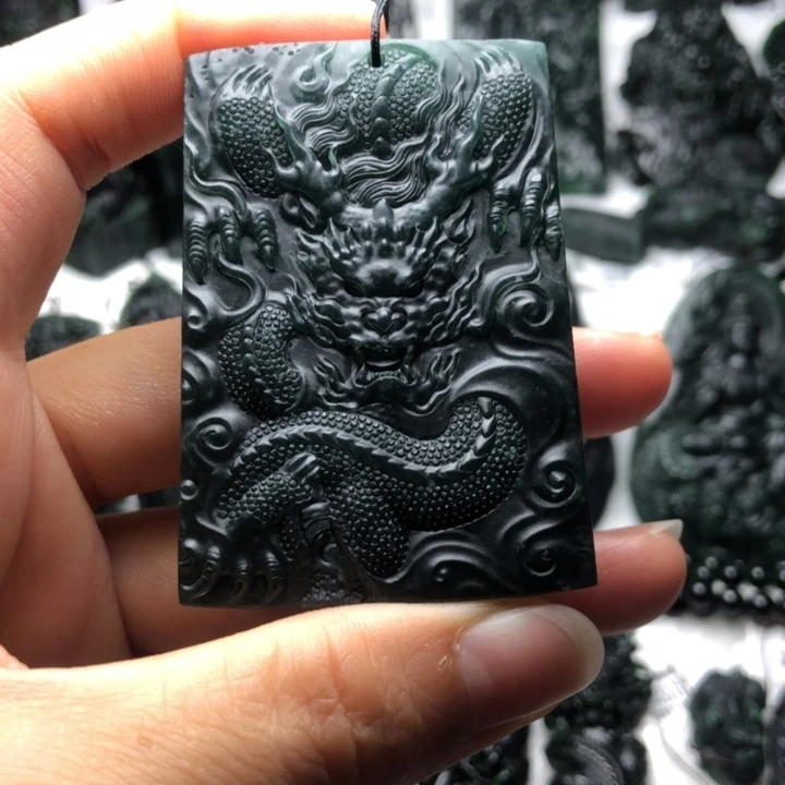 定制翡翠未镶嵌方形龙