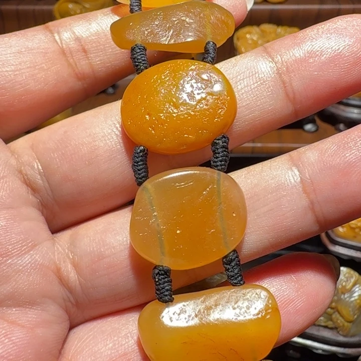 寿山石印石寿山田黄手串