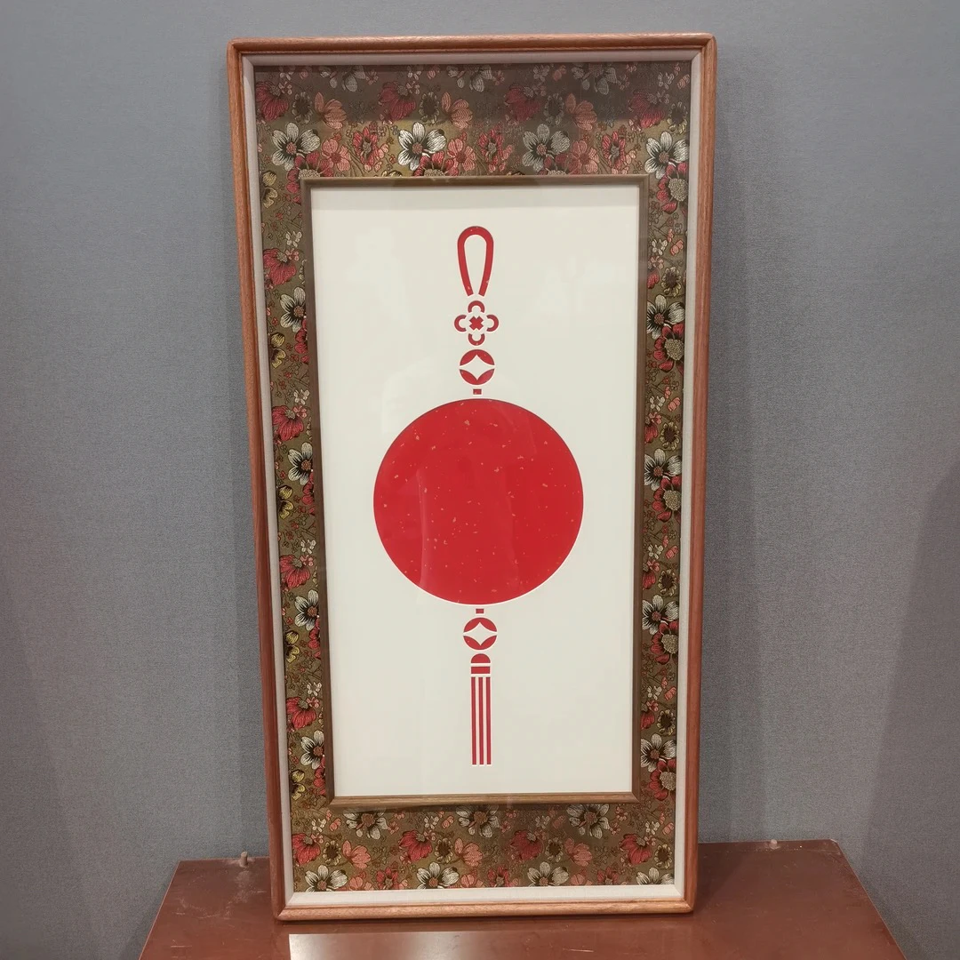 45x90百花锦 乌檀框中框实木榫卯画框【画芯65x33】