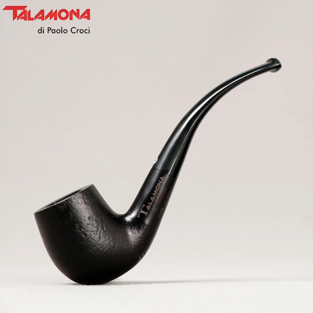 意大利塔拉莫纳 Talamona 黑色喷砂小弯斗 3mm 石楠木烟斗