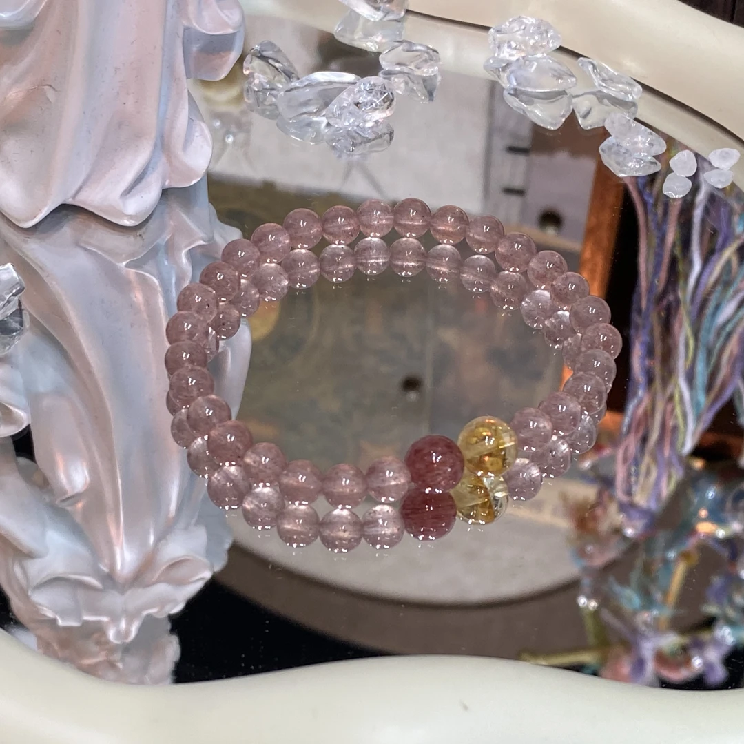 【草莓大福 】天然手串原创小众设计时尚单圈气质素款