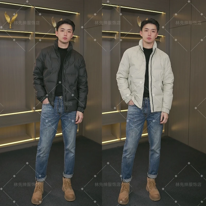 2025冬季立领羽绒服免洗防风防水保暖纯色时尚帅气面包服外套7089