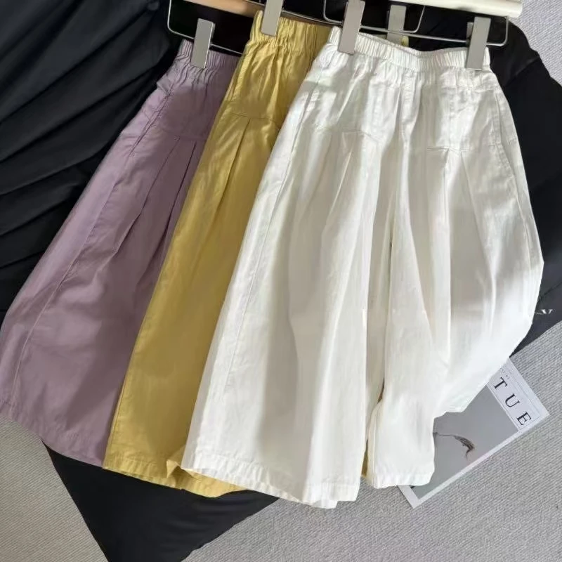 【亲子装】女童装夏季时髦洋气中大儿童女孩七分阔腿裤