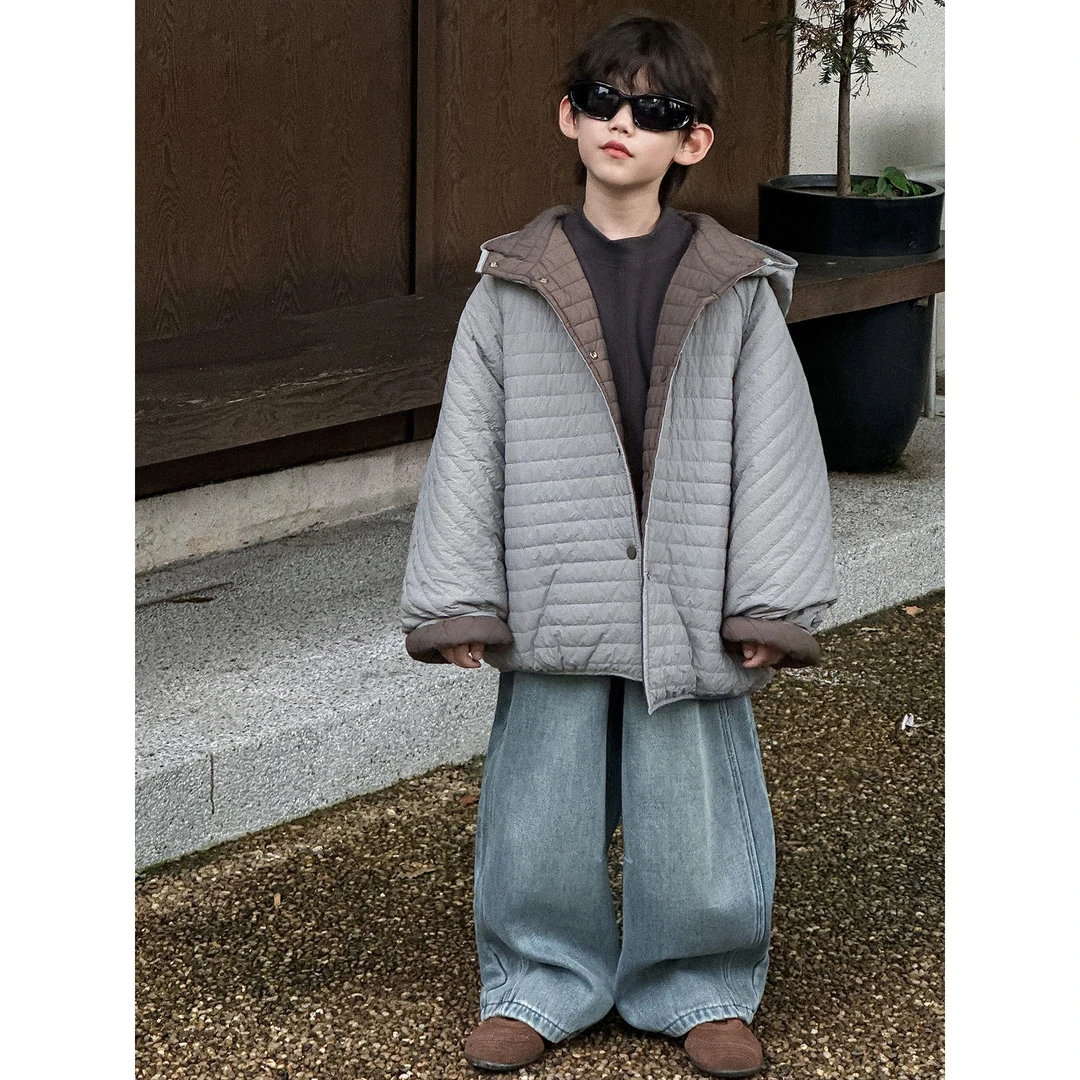 in 爱:mp25冬季男童加厚ins棉衣韩版儿童两面穿简潮棉服外套5986