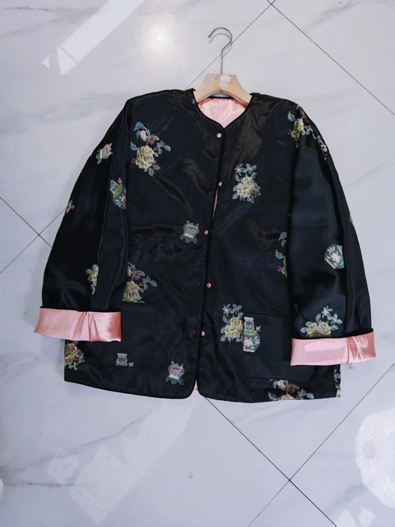 2025新款刺绣双面穿棉服外套