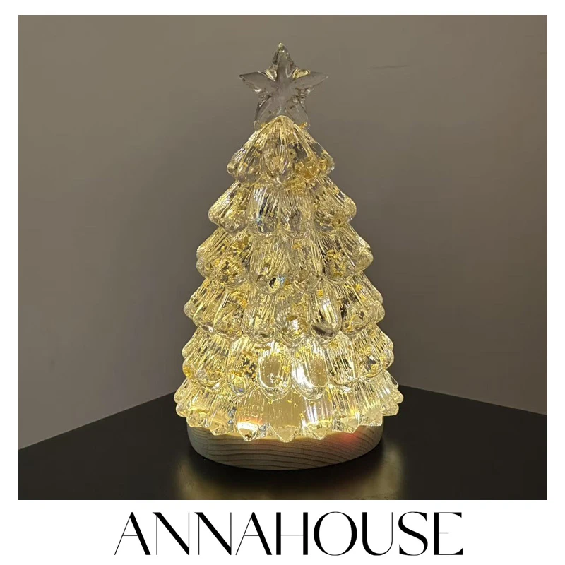 ANNAHOUSE圣诞树氛围感树脂小夜灯玄关客厅桌面小摆件圣诞树YM