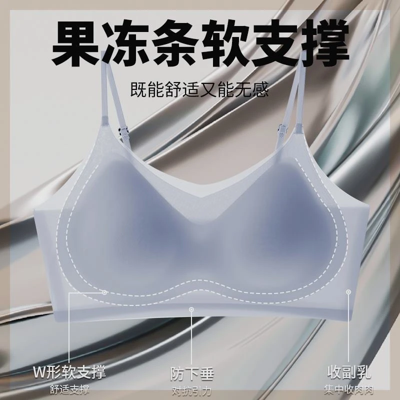 Y夏季超薄冰丝无痕美背内衣透气抹胸大胸显小裹胸防走光文胸女