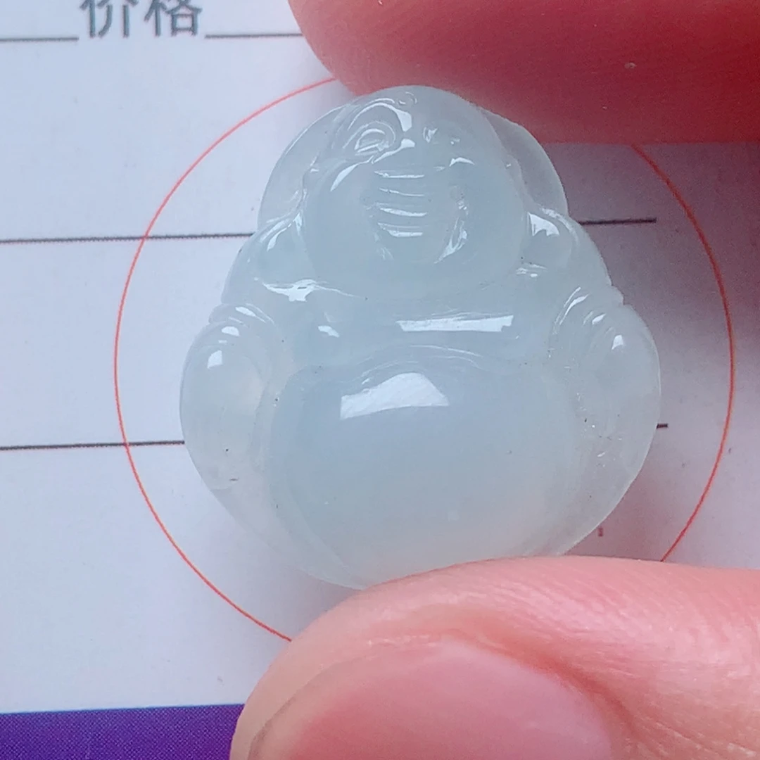 翡翠未镶嵌颈饰冰胶淡绿佛公