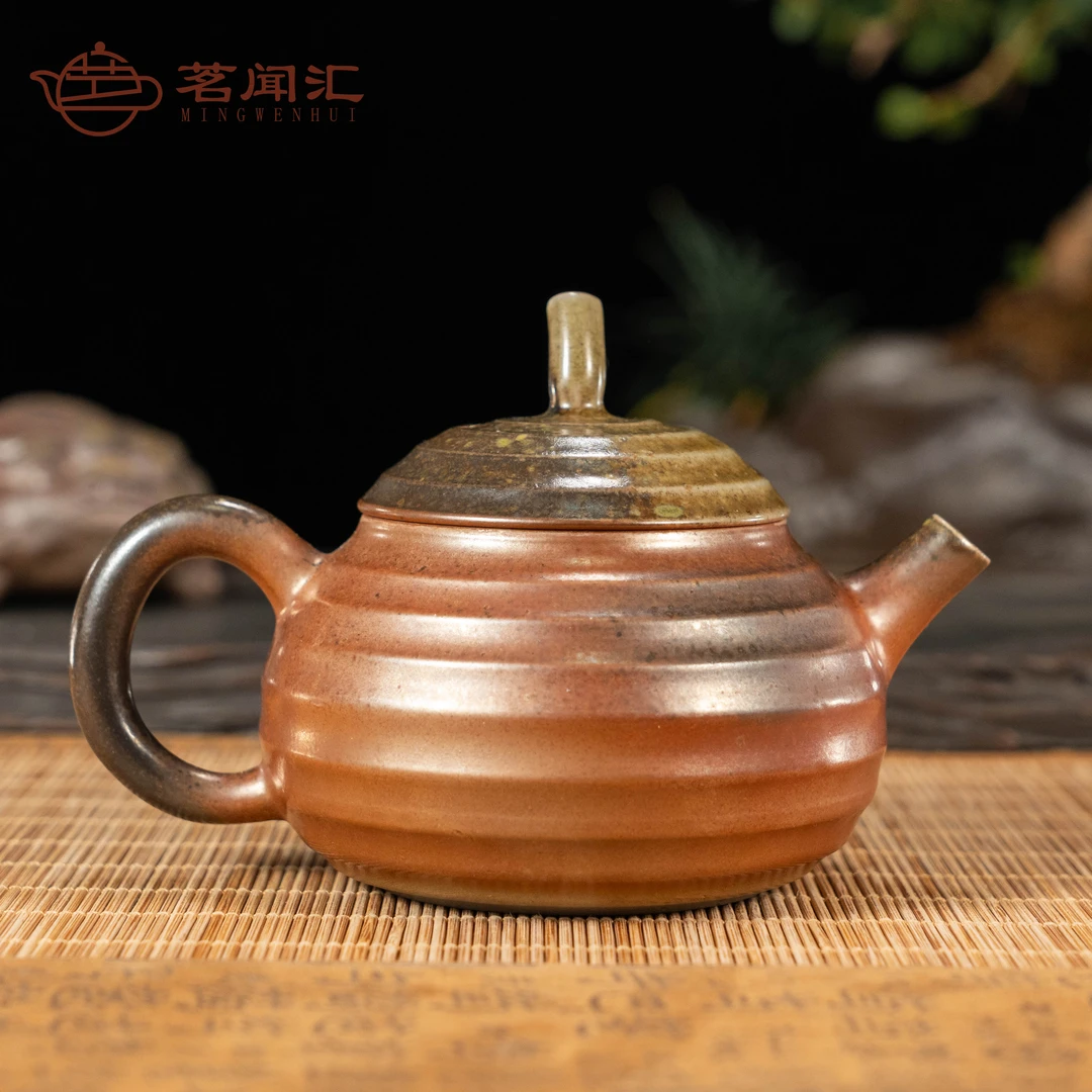 四大名陶-建水紫陶-白泥柴烧螺旋蜗牛-容量约200CC-茶壶茶具