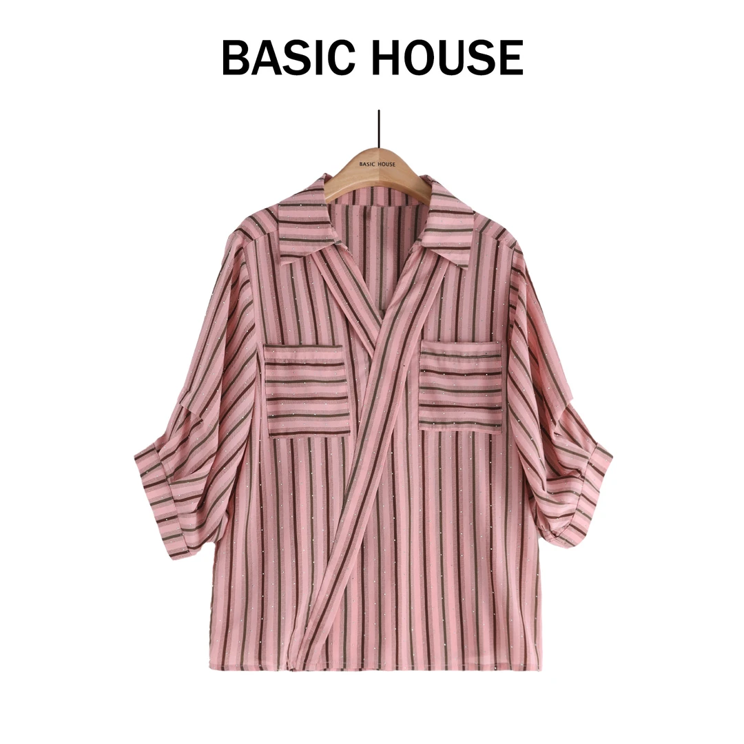 Basic House/百家好春夏季新款时尚气质设计感衬衫B1335B5VS22