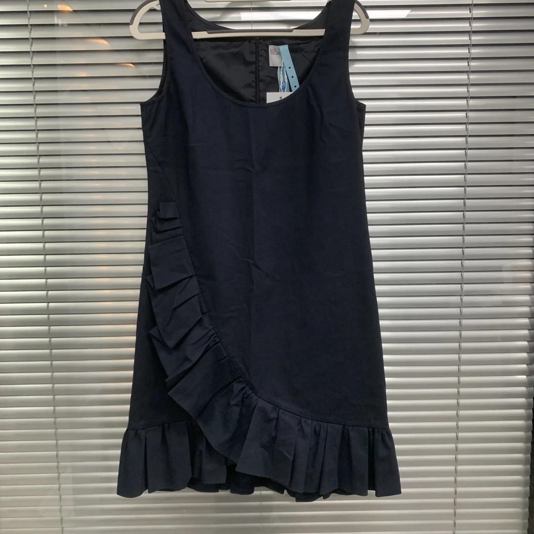 99新 Valentino/华伦天奴 无袖藏蓝色连衣裙/42码/A03925