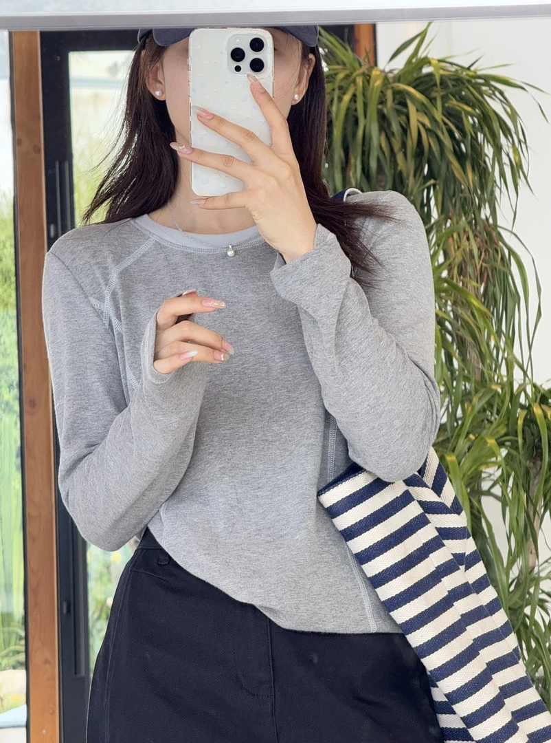 Y.M | 满分慕斯 3年口碑面料！重工工艺设计 超显瘦撞色打底衫1445