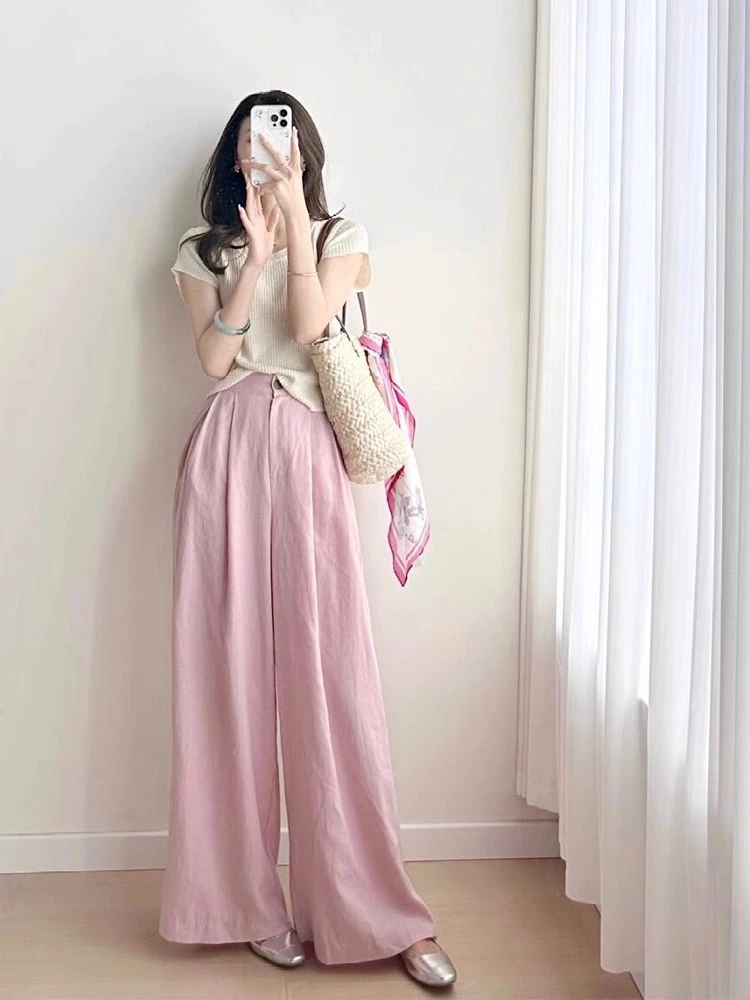 夏装一整套搭配盐系轻熟多巴胺穿搭小个子减龄法式桔梗两件套装女