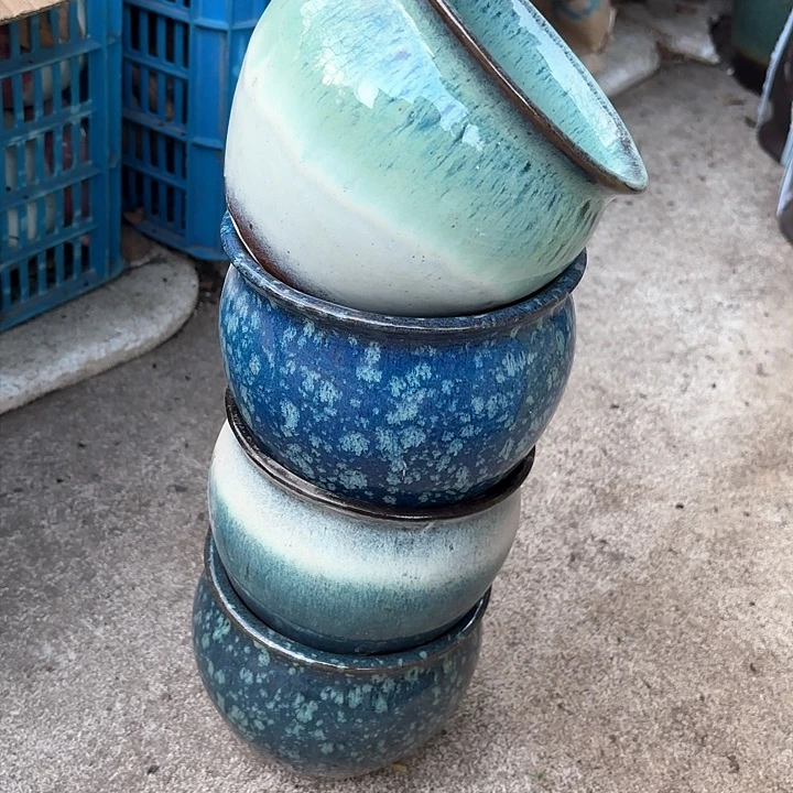 紫砂茶碗微瑕四个口径15*14