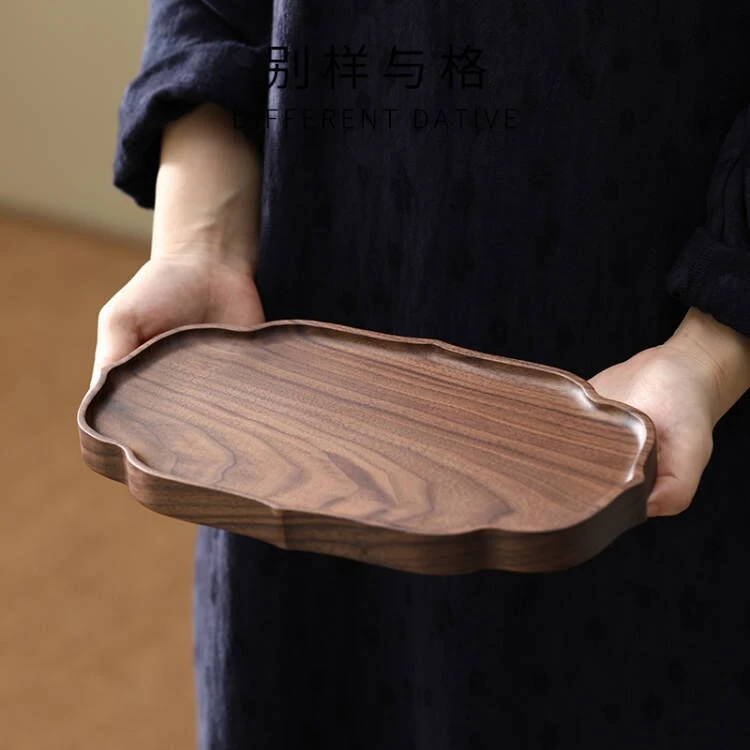 北美黑胡桃木茶盘托盘木质一人小型功夫干泡台家用日式实木小茶托