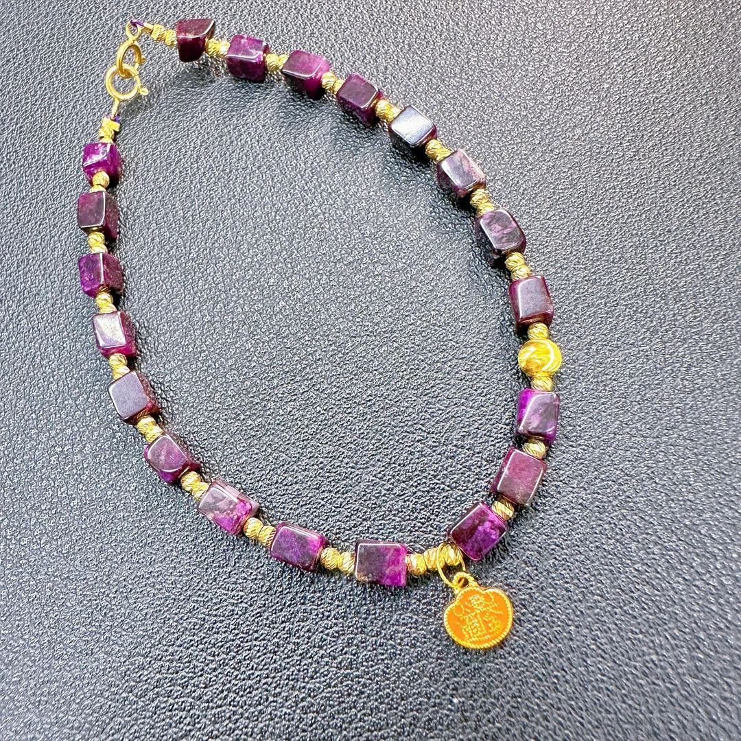 7091舒俱来四棱元宝18k金手链多样性发一