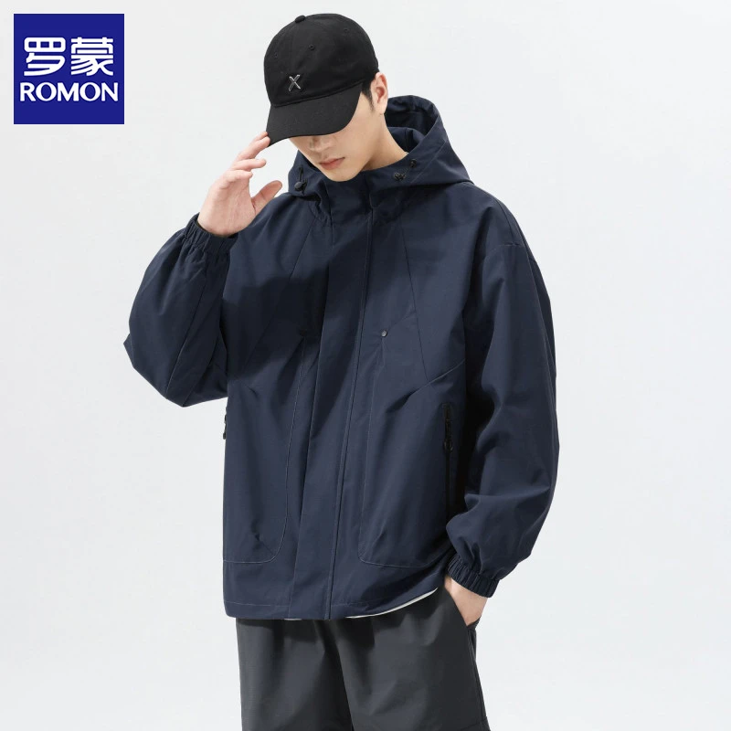罗蒙2025新款美式保暖工装棉衣外套男士连帽加棉夹克秋冬季