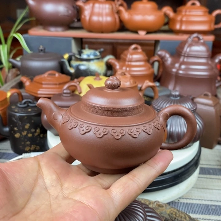 茶壶紫砂云肩如意150cc原矿老底曹青特价