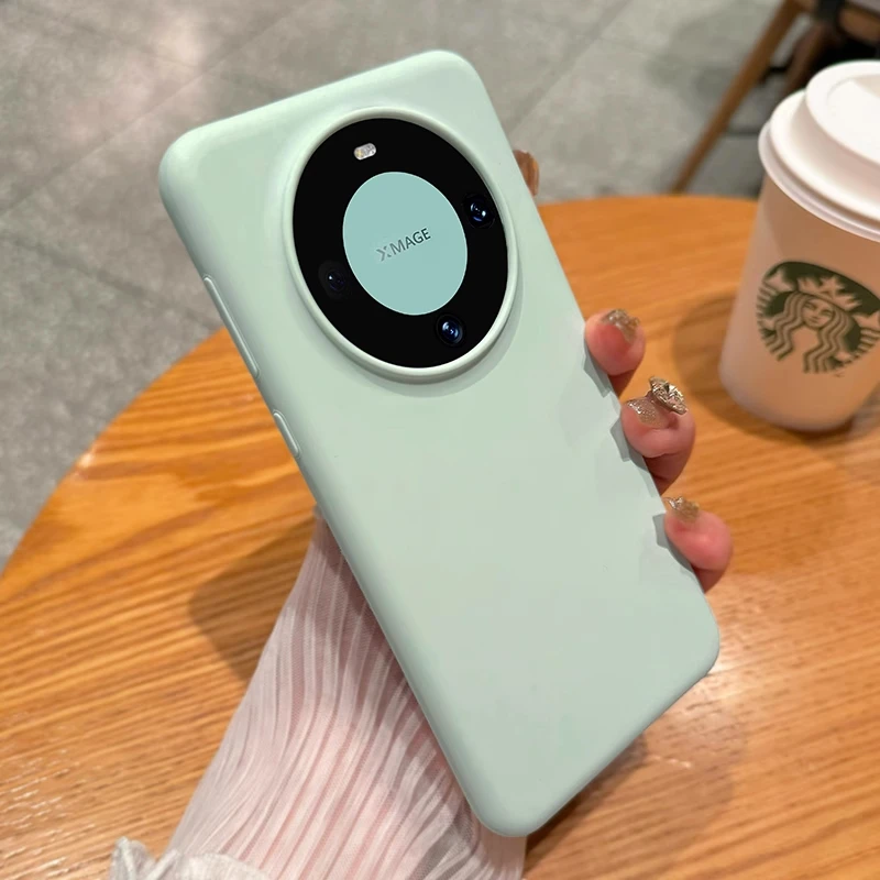 适用华为mate60软糯液态硅胶手机壳纯色简约mate70Pro+/50/40防摔