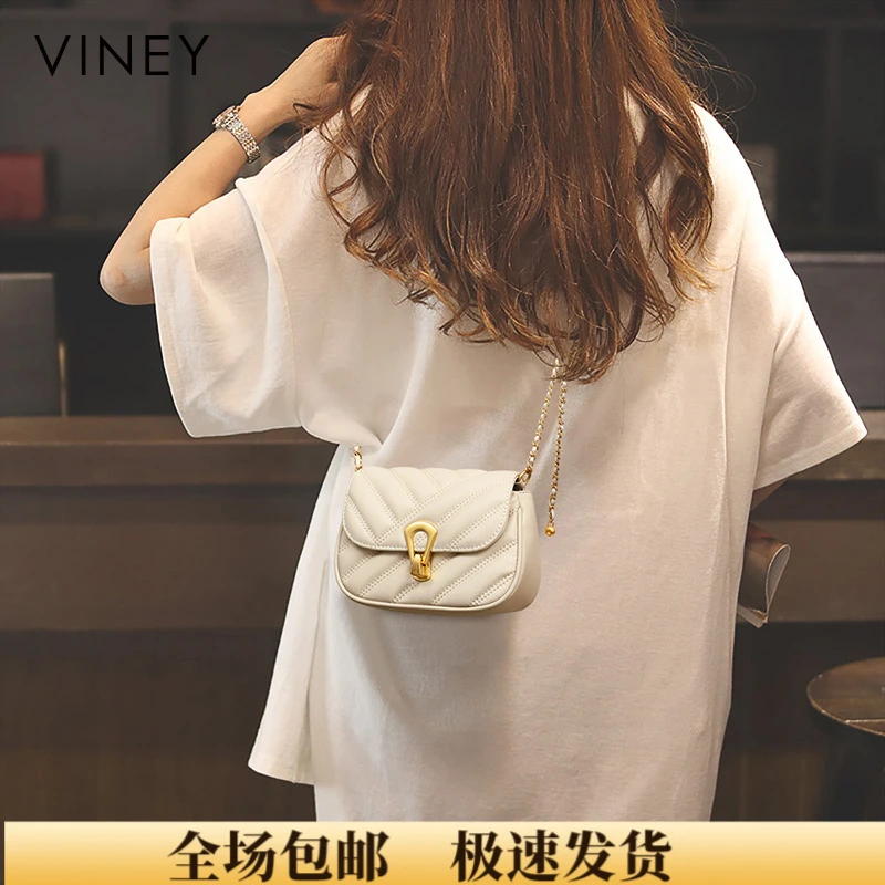 Viney真皮包包女2025新款时尚高级感斜挎包生日礼物送女友送老婆