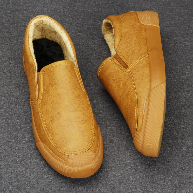 新款冬季男士一脚蹬懒人棉鞋 加绒保暖时尚休闲潮鞋*6675