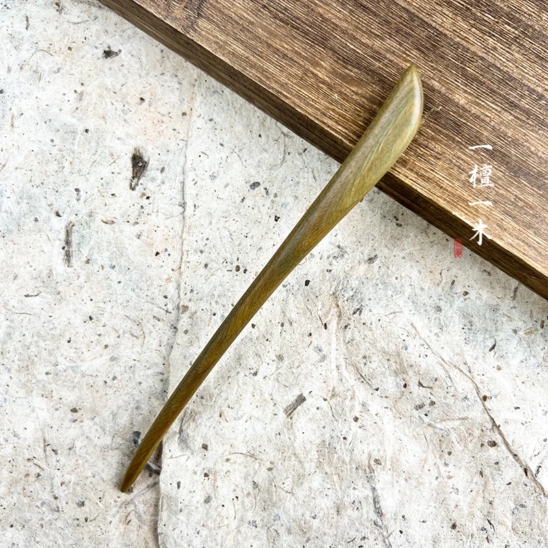 余刃丨绿檀木发簪百搭黑檀绿檀古风簪子简约现代木簪钗子新中式簪
