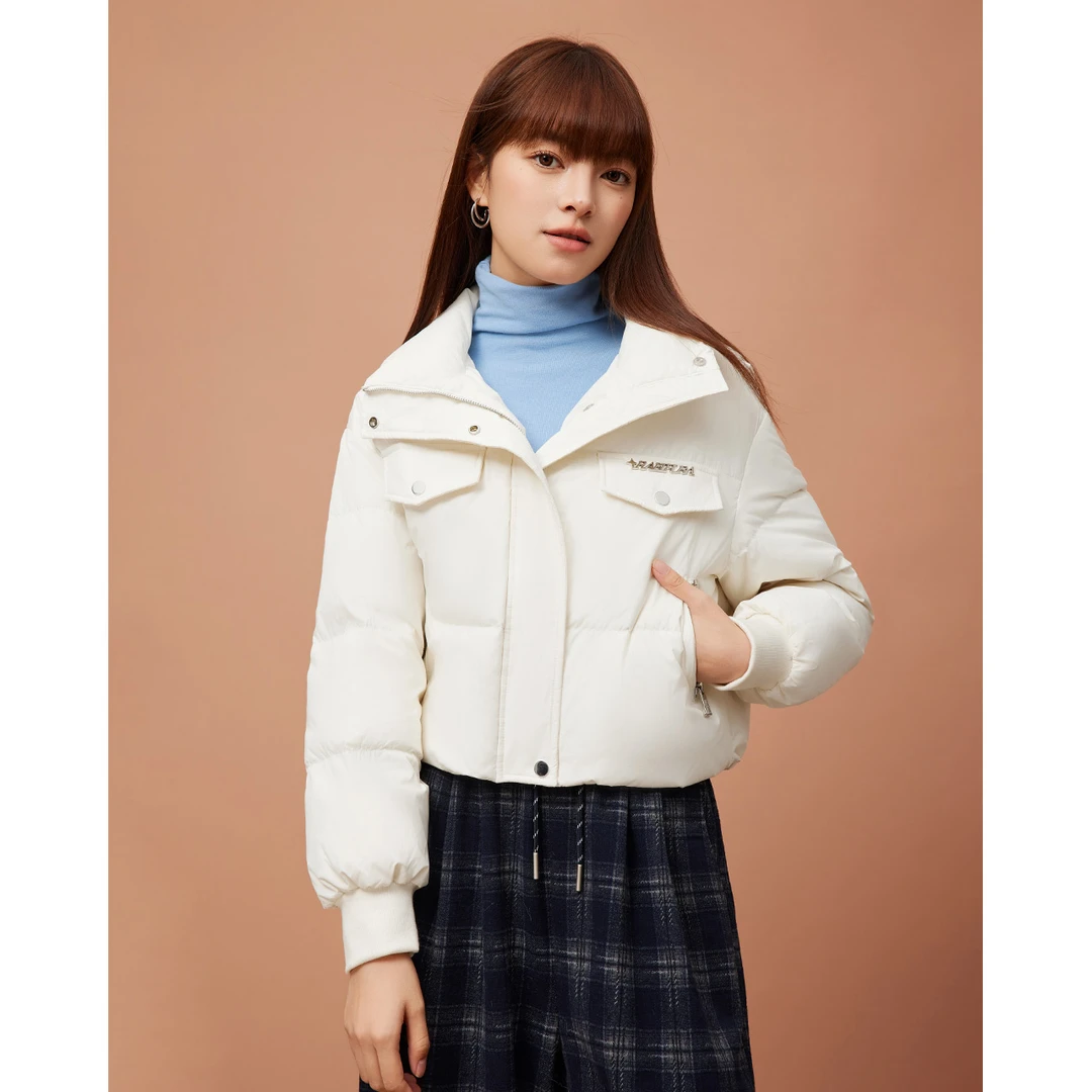IEF/爱依服2025冬季新款韩版简约休闲通勤百搭白鸭绒保暖羽绒外套