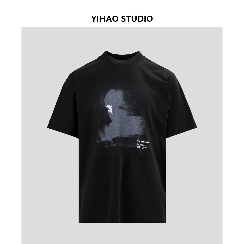 夏季男款百搭时尚印花T恤半袖纯棉休闲宽松圆领短袖