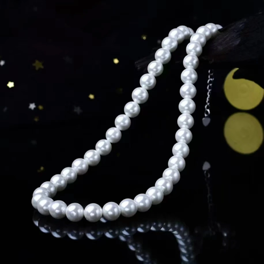非金属仿珍珠项链 项链 白色8mm款经典HH百搭全珠链