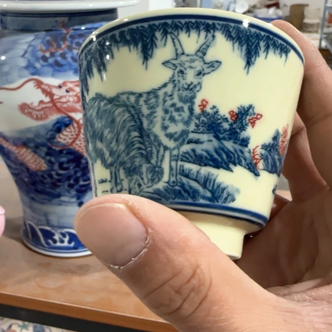 瓷片摆件手绘瓷器全部处理