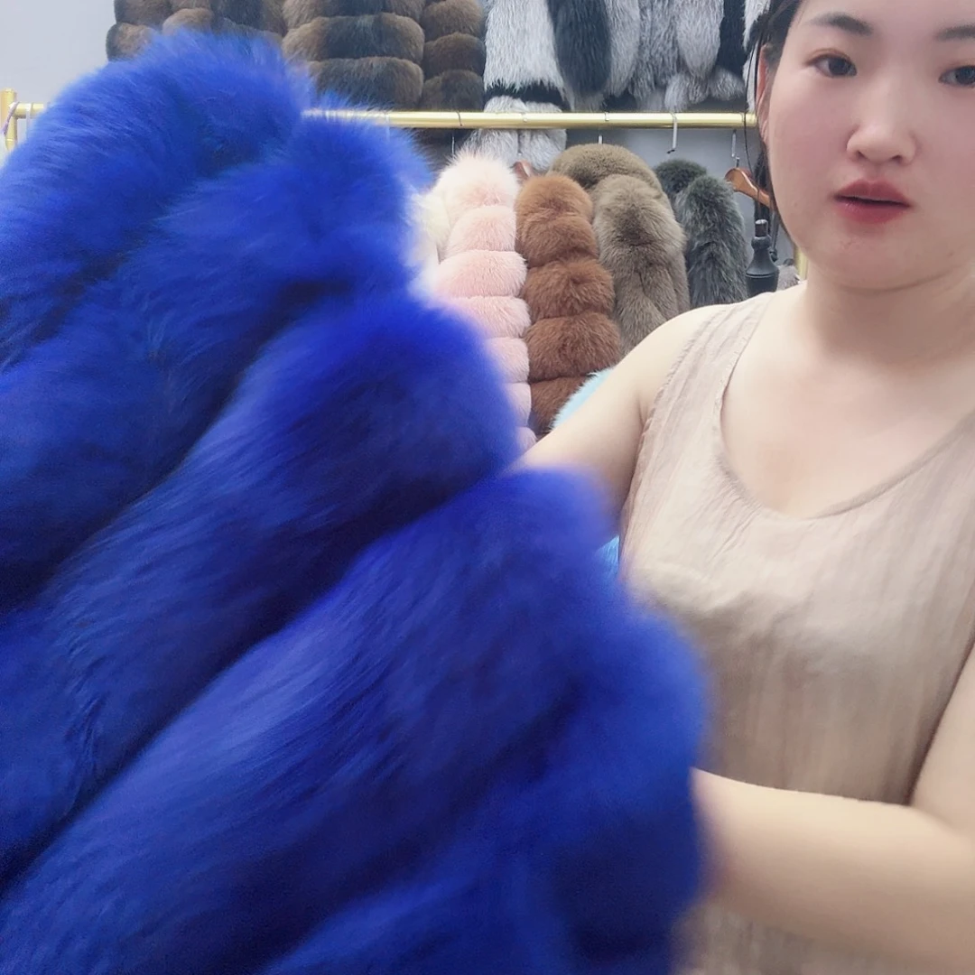 狐狸毛蓝色直播间下单