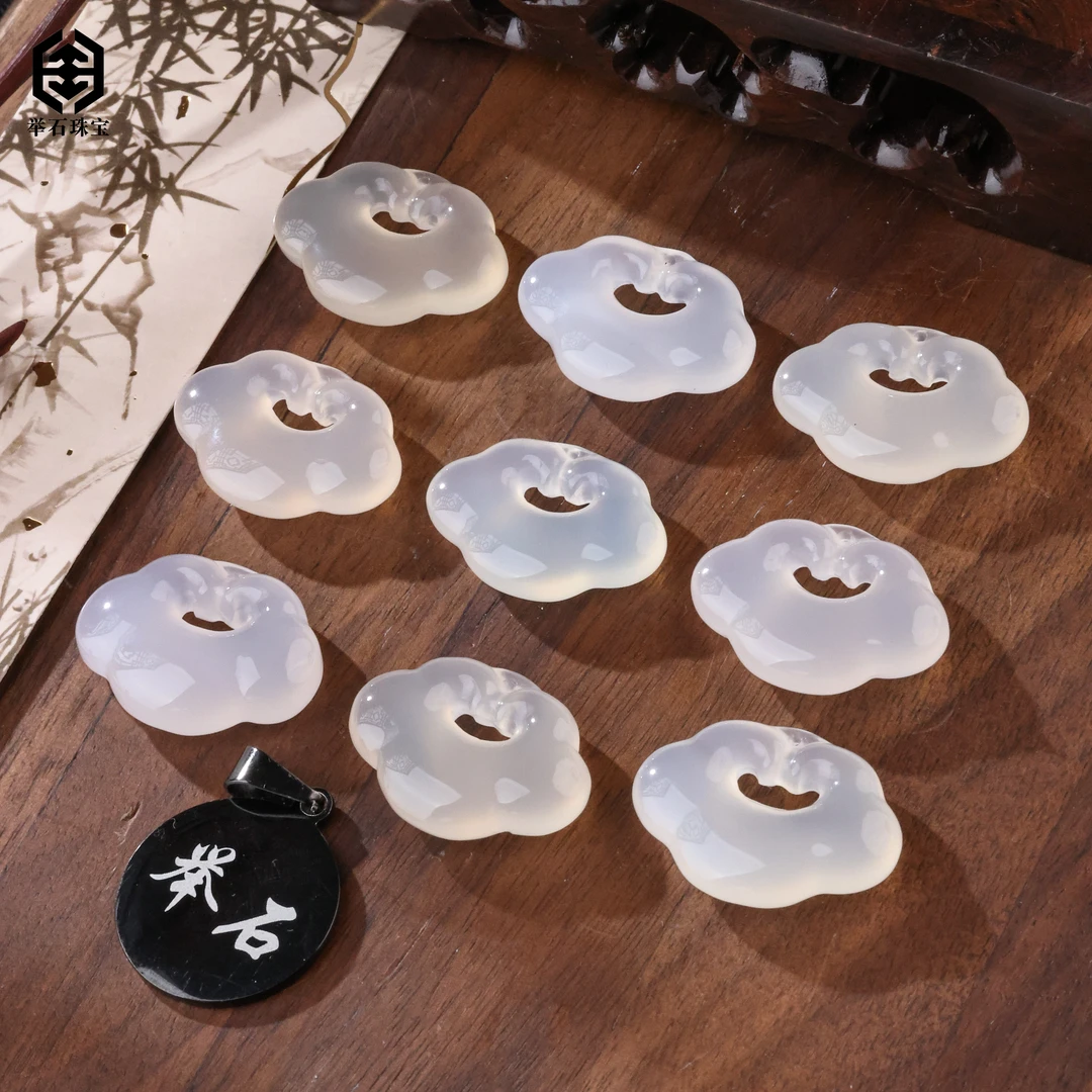 【举石珠宝】T0207-1980-90玛瑙吊坠（一对/多样性发）Z