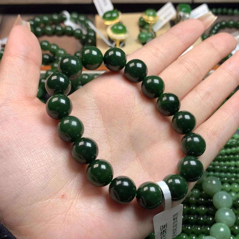 【闪购商品】和田玉（碧玉）手串未镶嵌浮****l