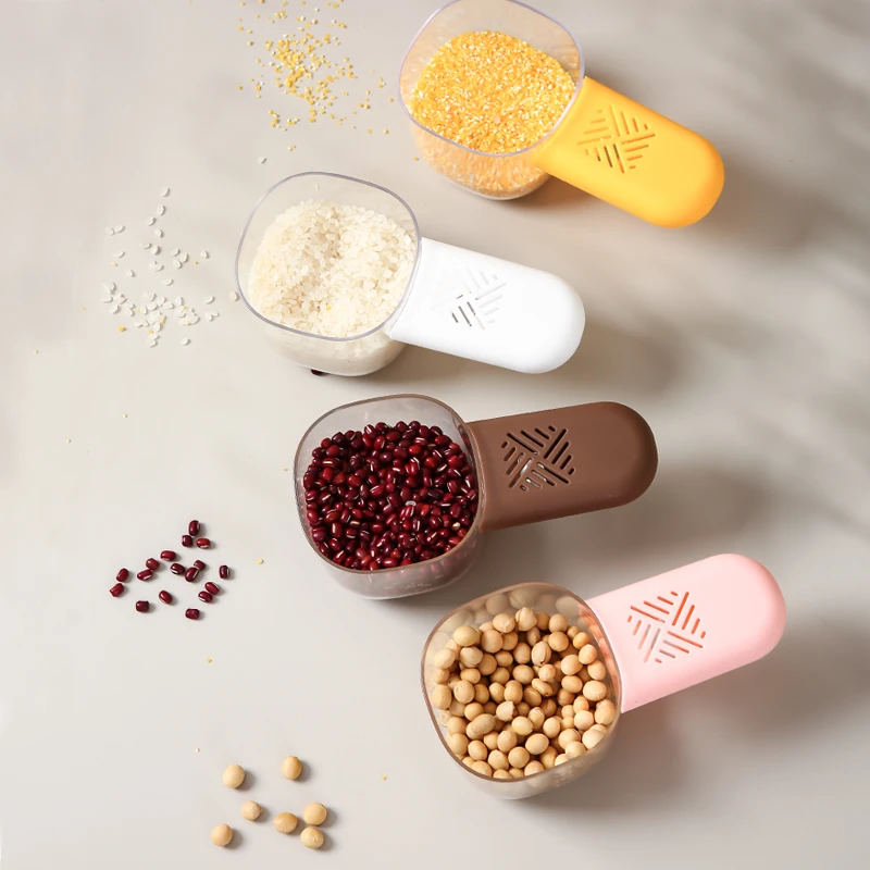 多功能舀米勺厨房家用食品奶粉刻度勺子舀面勺子五谷杂粮量勺神器