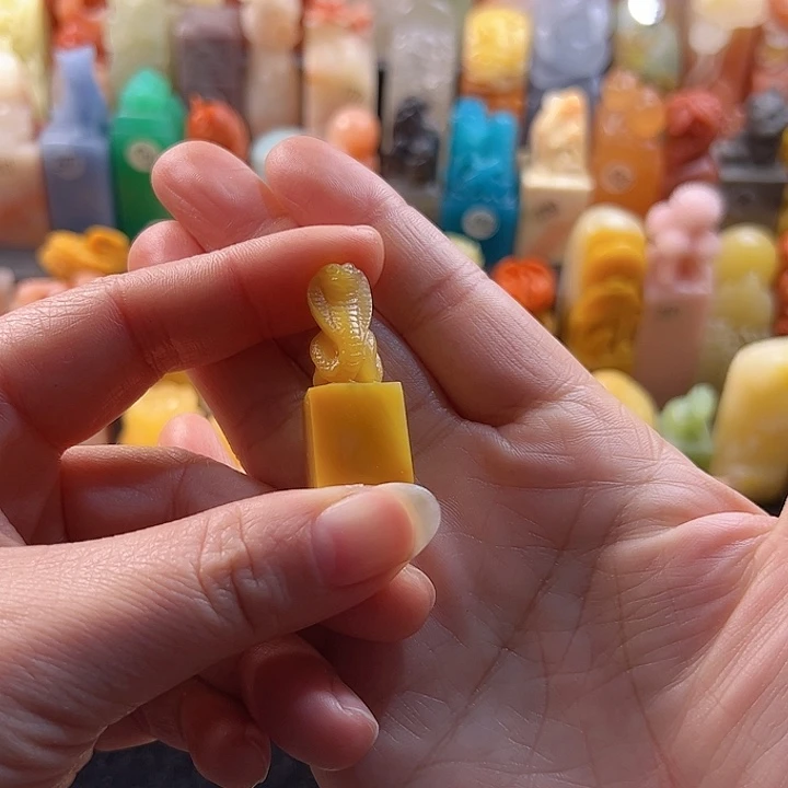 老挝石印石背*手工定制1.3厘米，蛇