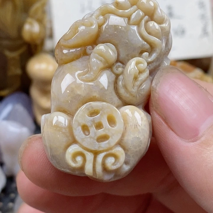 颈饰未镶嵌硅化珊瑚（珊瑚玉）