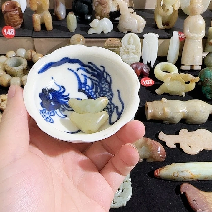 瓷片摆件恭喜发财恭喜结缘