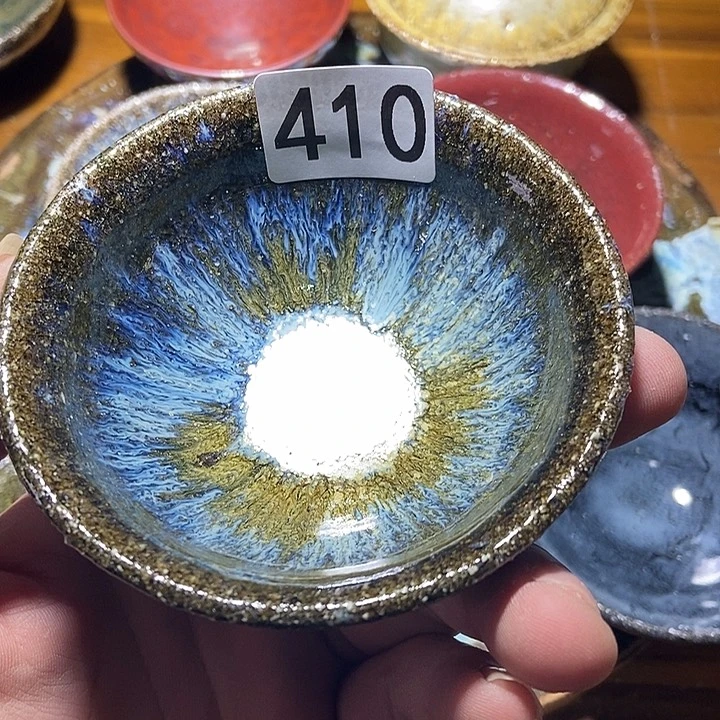 鱼***乐茶盏建窑建盏落灰烧