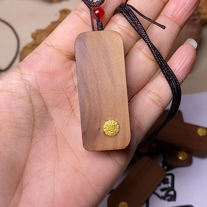 檀香木手串/手链老山檀香镶嵌无事牌521