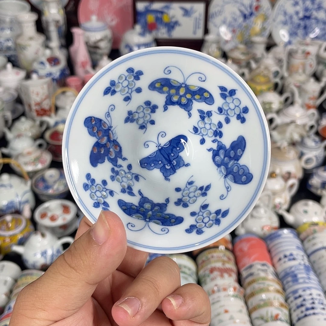 杯桃***猫景德镇陶瓷艺术品