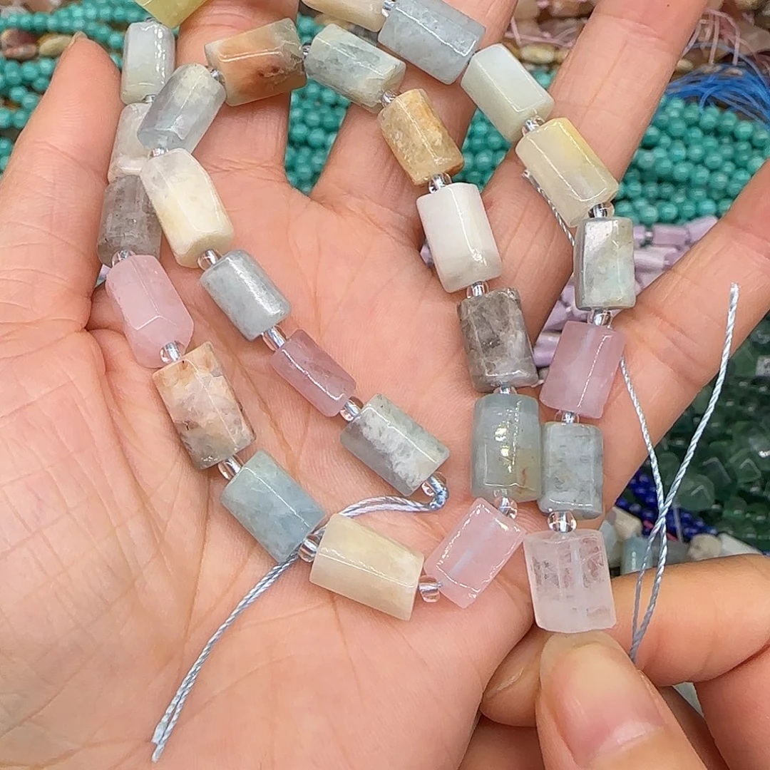 玛瑙/玉髓合金珠宝半成品摩根石8mm一条桶珠