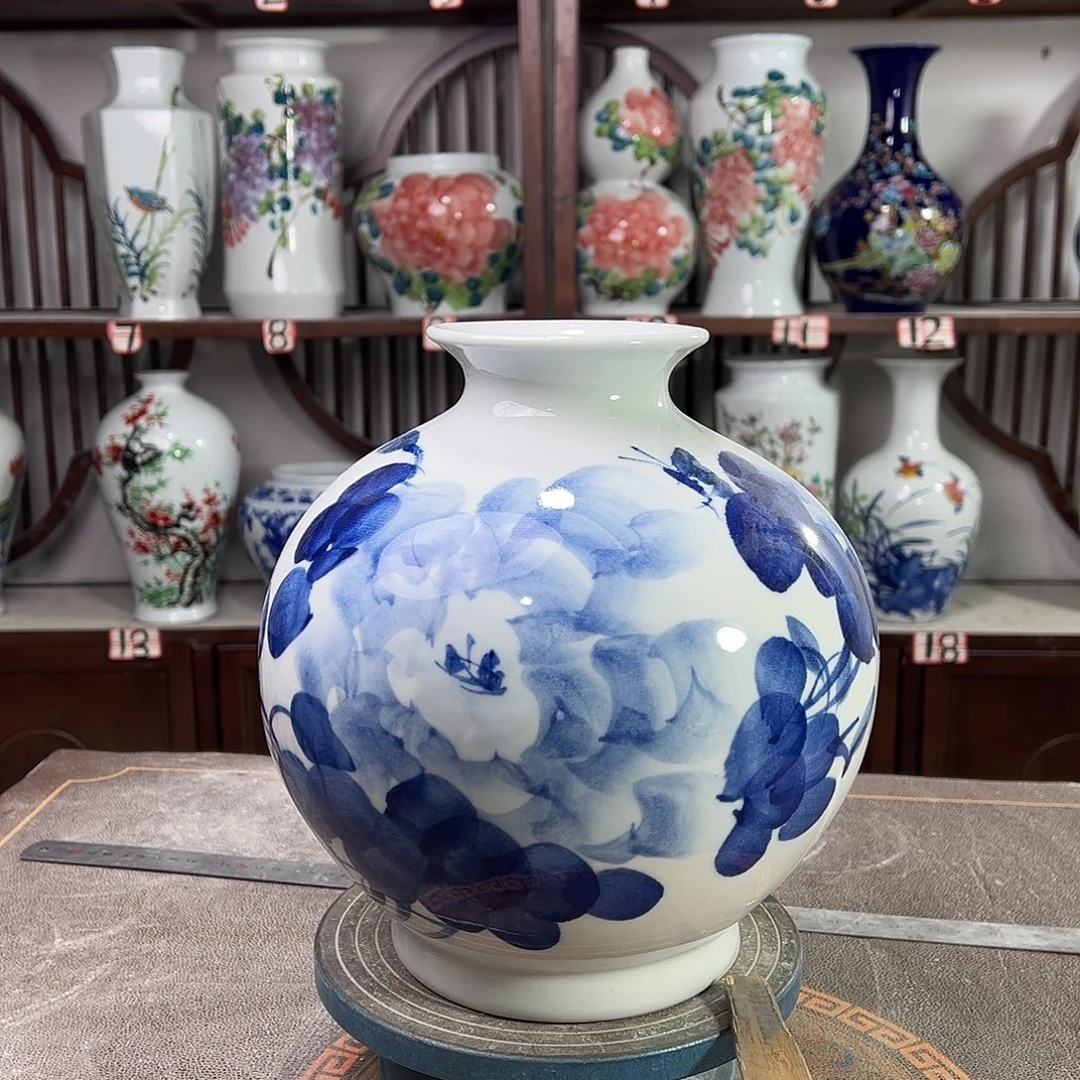 陶摆件景德镇陶瓷石青牡