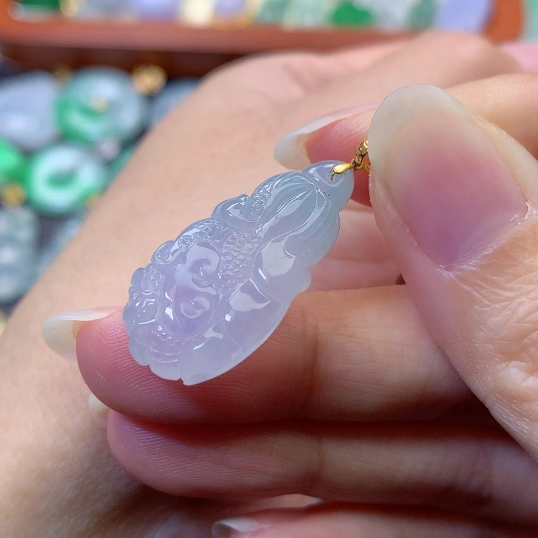 【闪购商品】吊坠(不含链)18K金镶嵌翡翠