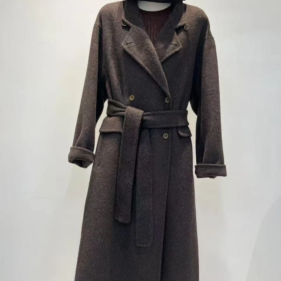 扬衣高级定制阿尔巴卡宽松双面绒气质百搭大牌经典版型大衣女