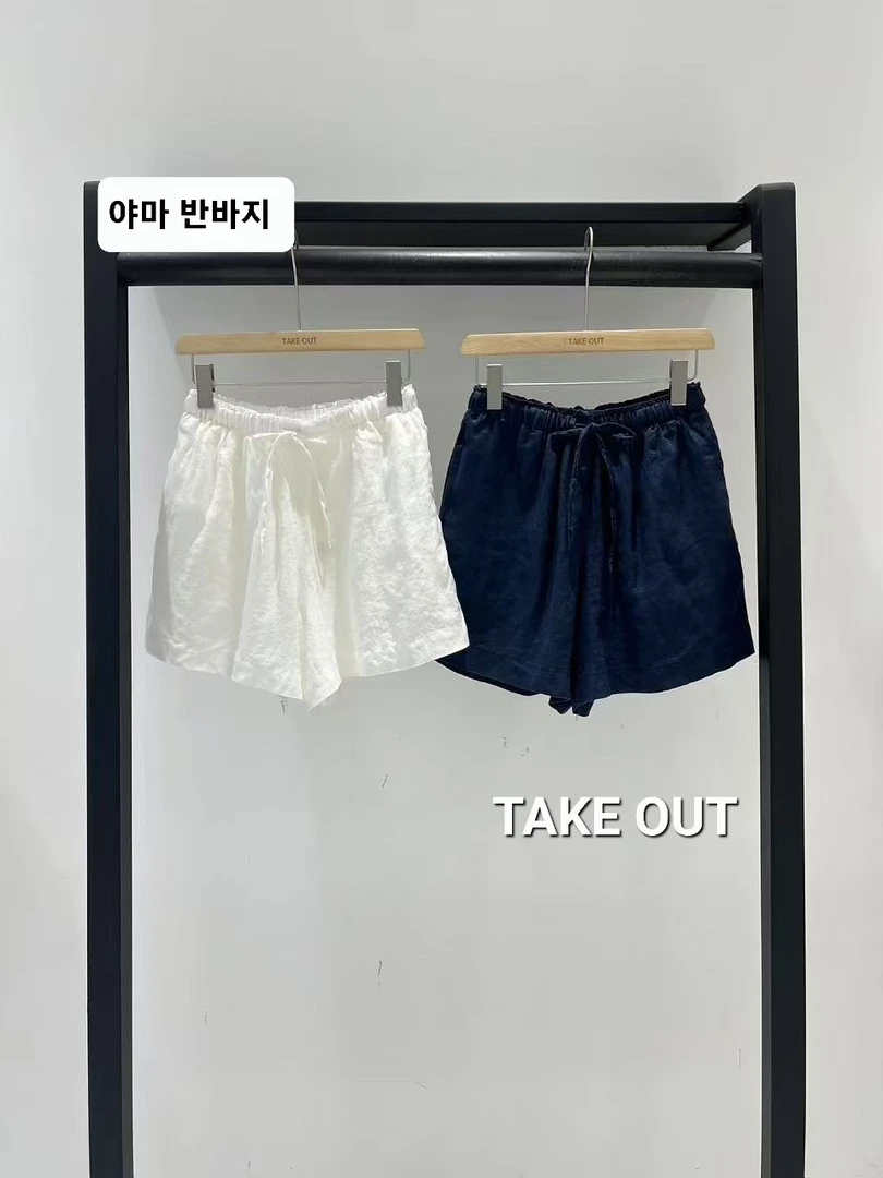 韩国欧巴家透气亚麻短裤577