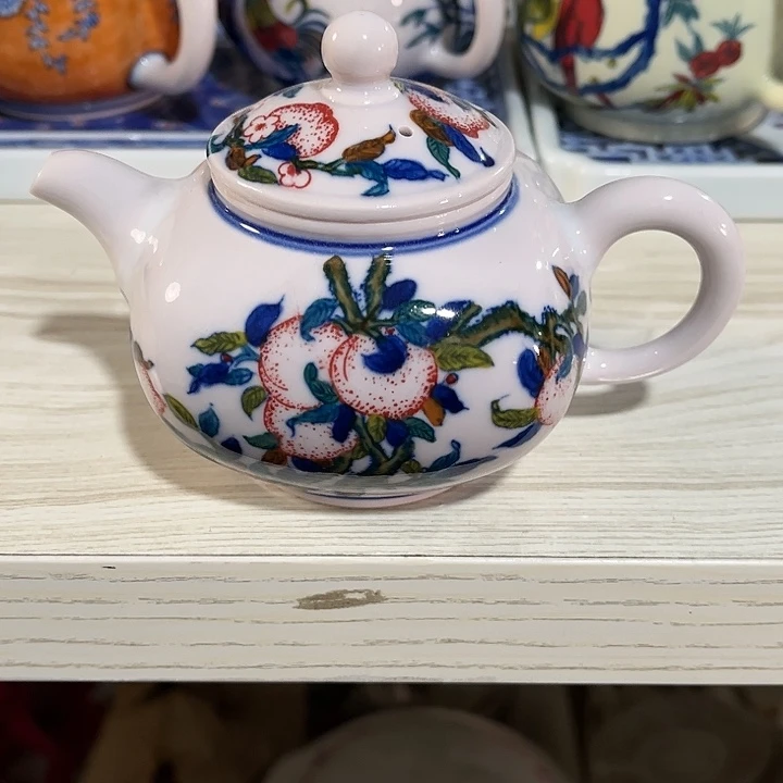 瓷片青**酒/////景德镇陶瓷茶壶。红西西。